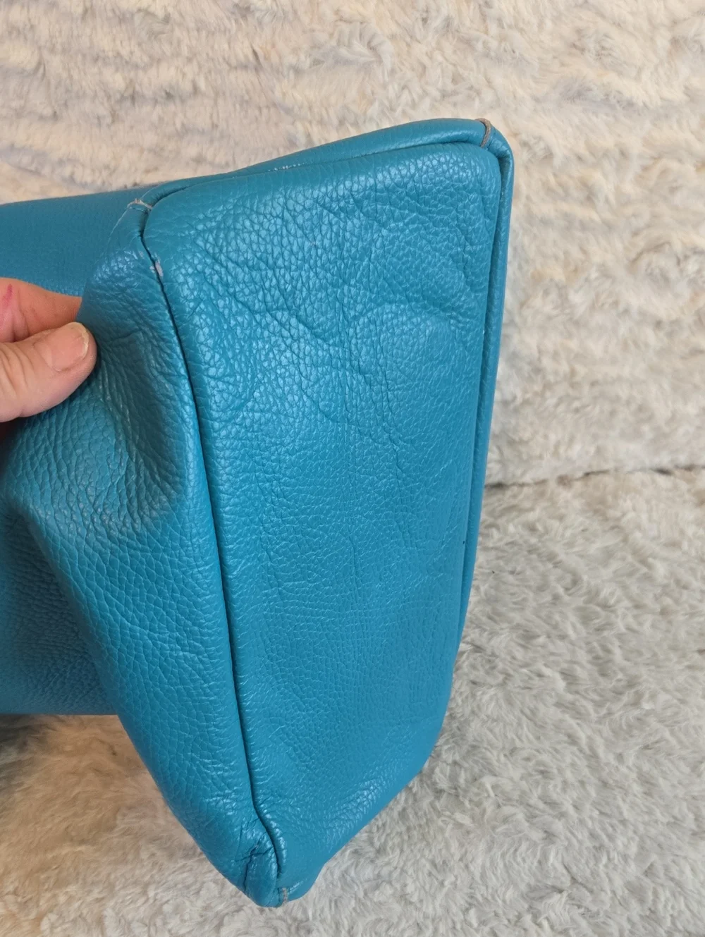 Borse In Pelle Italian Leather Teal Leather Tote Bag - Stylish Everyday Women’s